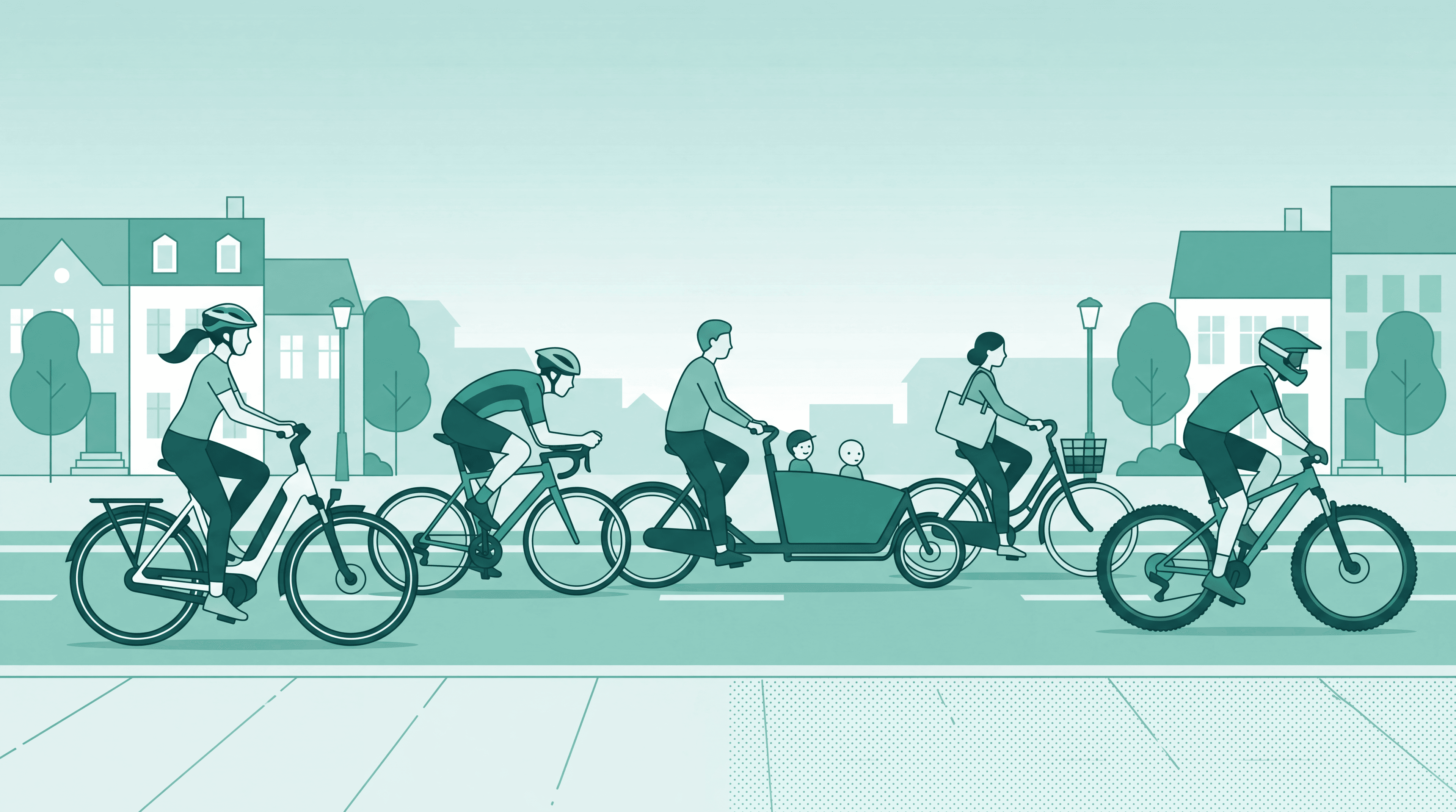 Cyklister på dansk vej – elcykel, racercykel, ladcykel, citybike og mountainbike